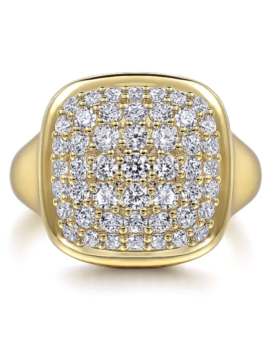 Gabriel & Co. Bujukan Collection Diamond Signet Ring